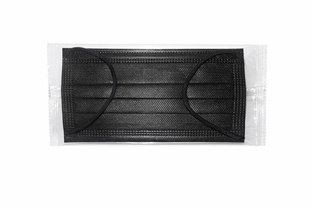 Disposable Black 3-Layer Face Masks – 200 Count (Individually Wrapped)