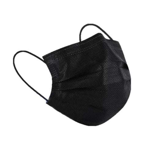 Disposable Black 3-Layer Face Masks – 200 Count (Individually Wrapped)